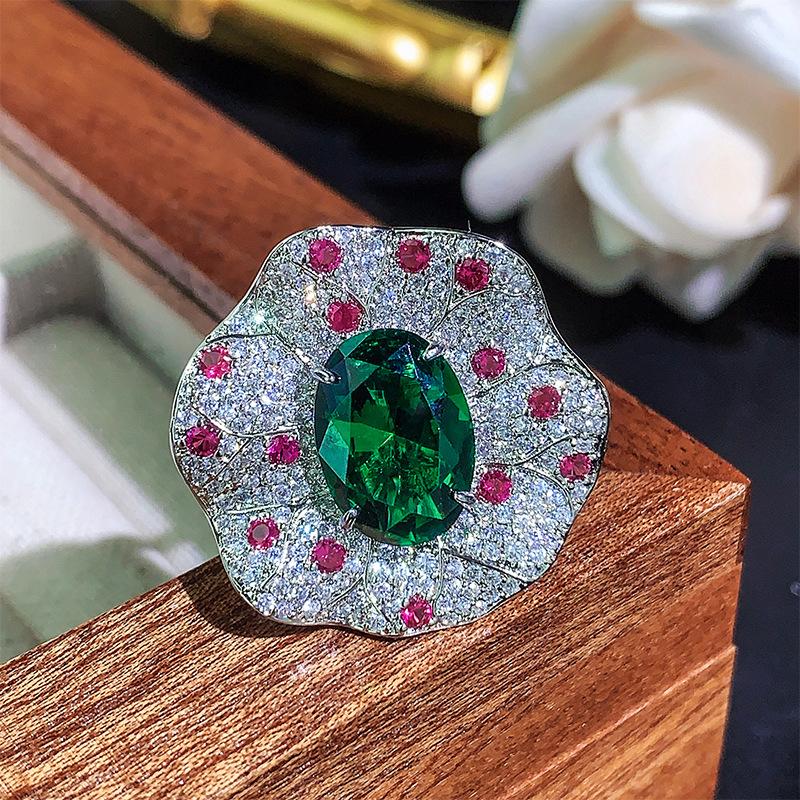 Jewelry Ring Jewelry Color Treasure Ruby Rose High Sense Women'S Light Luxury
