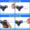 40PCS 1/4 Inch od Quick Release Push to Connect Fittings Pneumatic Fittings Kit 10 Spliters+10 Elbows+10 tee+10 Straight