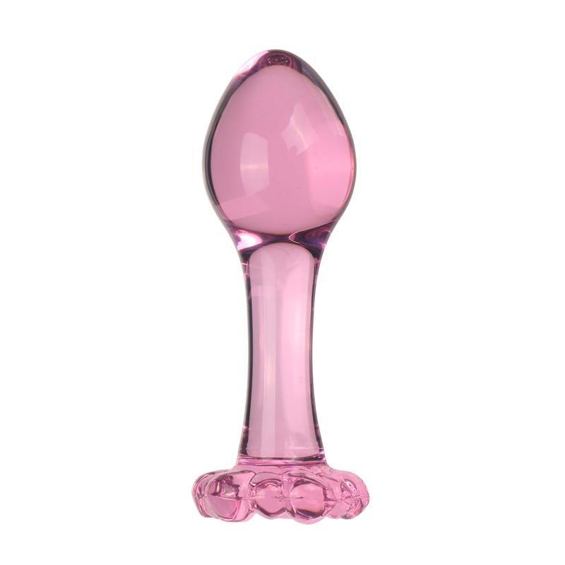 Glass Analplugger Rosa Sexleketøy For Jenter Anal Masturbator Lesbisk Voksenprodukter Analleketøy 130/160g Gjenget