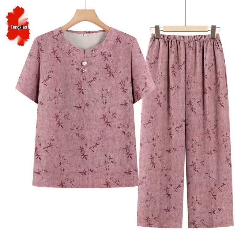 Elderly Women s Summer Two-Piece Outfit XL