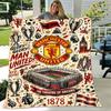 1pc Blanket - Manchester United FC Logo Print Design, Lightweight Blanket for Sofa, Bed- Soft &Warm, Gift for All Seasons