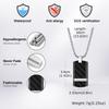 Vnox Mens Luxury Carbon Fiber Dogtag Necklaces,Black Military Dog Tags Pendant with Box Chain,Bold Geometric Collar Jewelry Gift
