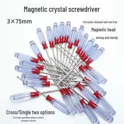Mini juego de destornilladores magnéticos con mango de cristal para reparación de ordenadores - Estrella y Plano