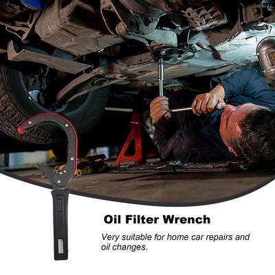 Ölfilterschlüssel Verstellbar Langer Griff Backen Typ Motorrad Ölfilterentfernungsschlüssel Ergonomisches Rutschfestes Ölfilterschlüssel-Werkzeug Für