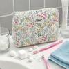 1pc, Stylish Floral Pattern Quilted Makeup Bag - Multifunctional Storage Pouch, Portable Toiletry Organizer,Travel Accessory Bag