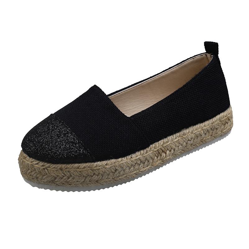 

Large size 35~ 43 medium mouth single shoes retro casual outer wear soft sole one pedal fisherman shoes women 43 чёрный