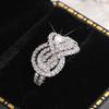 925 Silver PlatedNew Twist Infinite Shape Crystal Cubic Zirconia Rings Woman Exquisite Female Wedding Bands Fashion Jewelry Gift