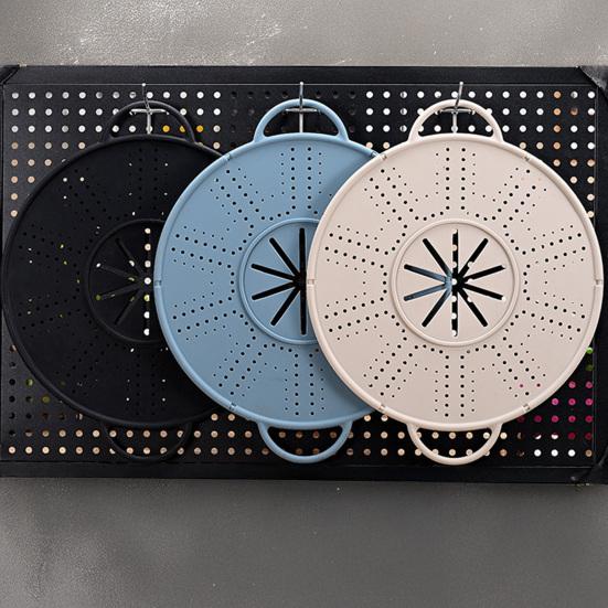 Anti-spill Lid Silicone High Temperature Resistant Reusable Kitchen Cover with Anti-scald Handrails Steam Hole Design