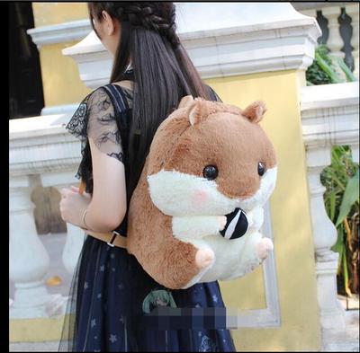 1 Stück 3D Hamster Maus Plüsch Rucksack süße japanische ausgestopften Kaninchen Kinder Spielzeug Mädchen Schultasche 4 Farben