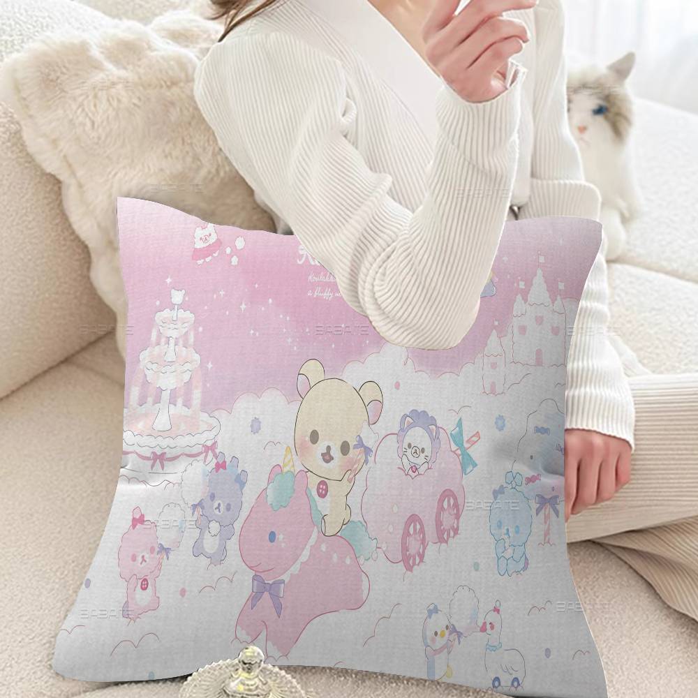 Popular Cute R-rilakkumas Bear Cushion Cover Car Throw Pillow Case For Sofa Car Christmas Gift 40x40cm 45x45cm
