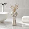 Unique Gift for Her Hands Holding Heart Vase, 3D Printed Modern Flower Table Centerpiece Bathroom Accessories Artistic Vase Dried And Artificial
