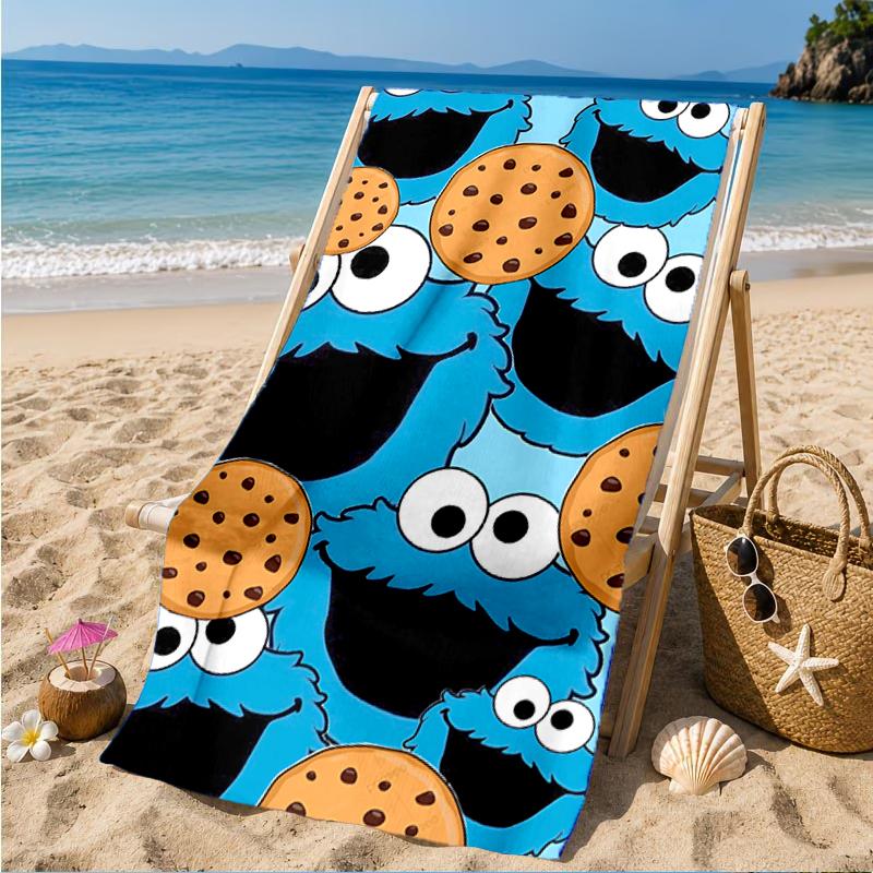 Colorful Sesame Muppets Together Beach Towel, Super Soft Microfiber, Perfect Gift for Her/Him, Birthday, for Pool, Beach, Travel, Decor Beach Party