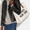New COACH Pebbled Leather With Wax Plant Leather And Coated Canvas One Shoulder Handbag Tubas Men's White CH765-CAH