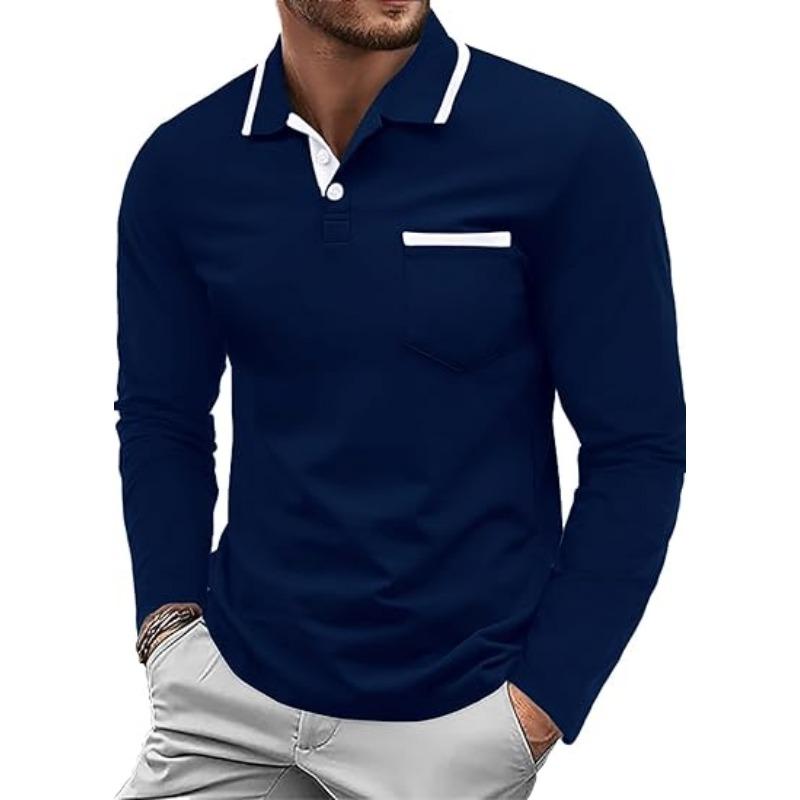Askdeer Men's Polo Shirts Cotton Short Long Sleeve Polo T-Shirt Classic Casual Soft Golf Tee Shirts with Pocket