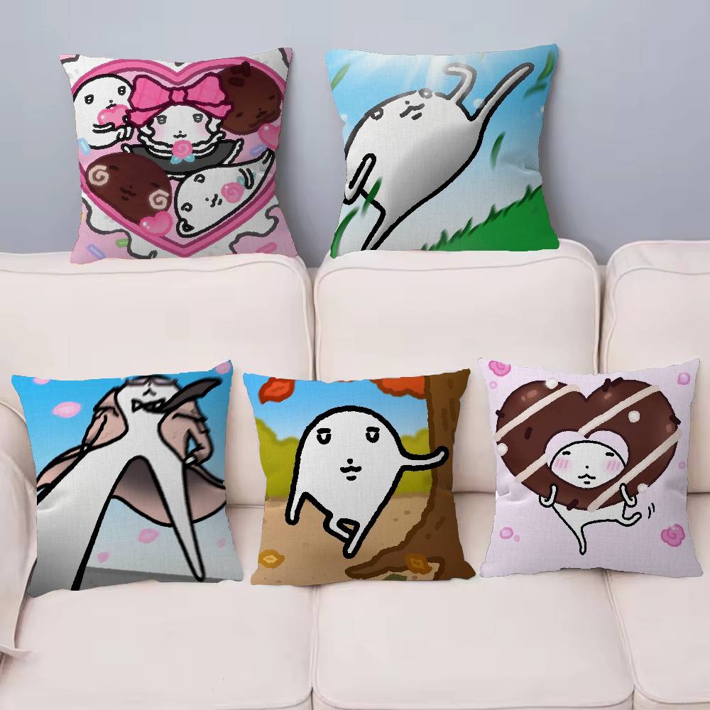 Cute Cartoon M-Mojjilong Cushion Cover Pillow Cover Decor Pillowcase Printed Cushion Case for Couch