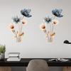 3D Flower Wall Stickers Removable Waterproof Floral Wall Decal Gold Blue White Peel