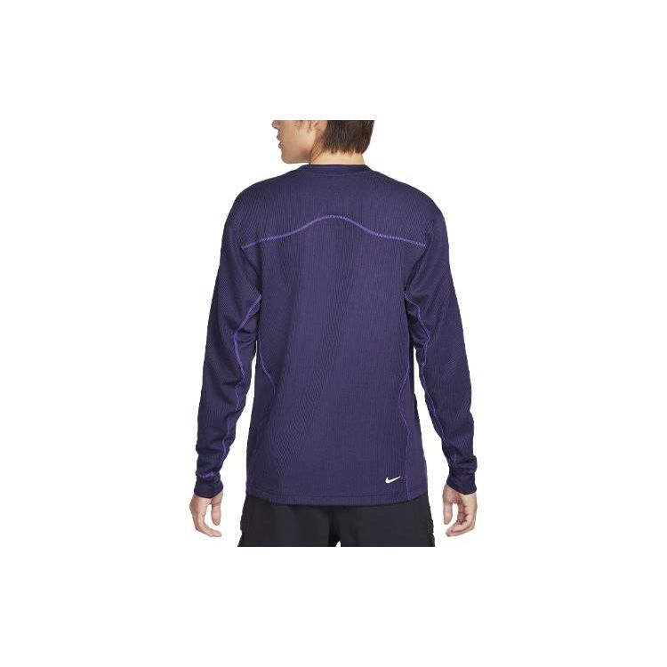 Nike ACG Dri-FIT ADV Goat Rocks Embroidered Rib Crewneck Long Sleeve Sports T-Shirt Men Tops Purple FB8115-555