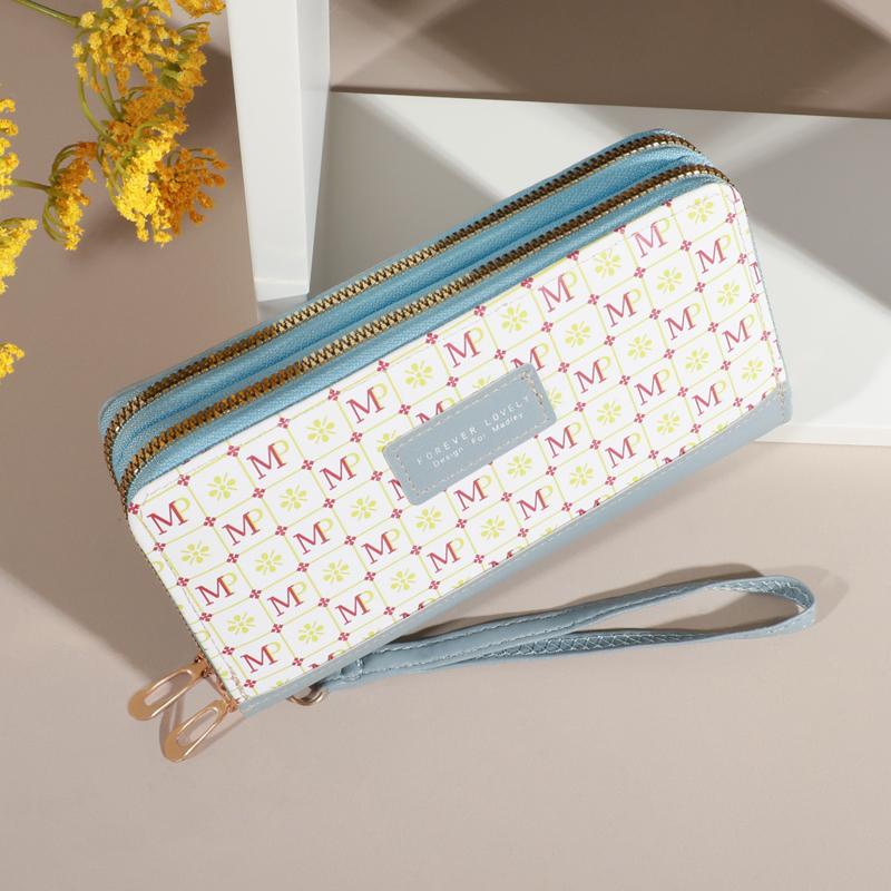 Women s PU leather long wallet, double-layer, multifunctional wallet, large capacity, mobile phone case, brand