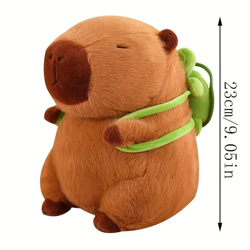 Non-Toxic 23Cm Cute Turtle Backpack Capybara Anime Fluffty Toy Soft Capybara Plush Toy Simulation Stuffed Animals Kawaii Plush Doll