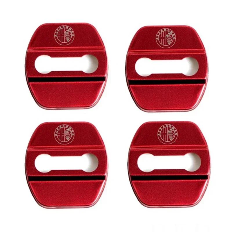 For Alfa Romeo 4Pcs Car Door Lock Protective Cover Sticker for Alfa Romeo Logo Sportiva Giulia Giulietta 159 156 MITO Stelvio 14