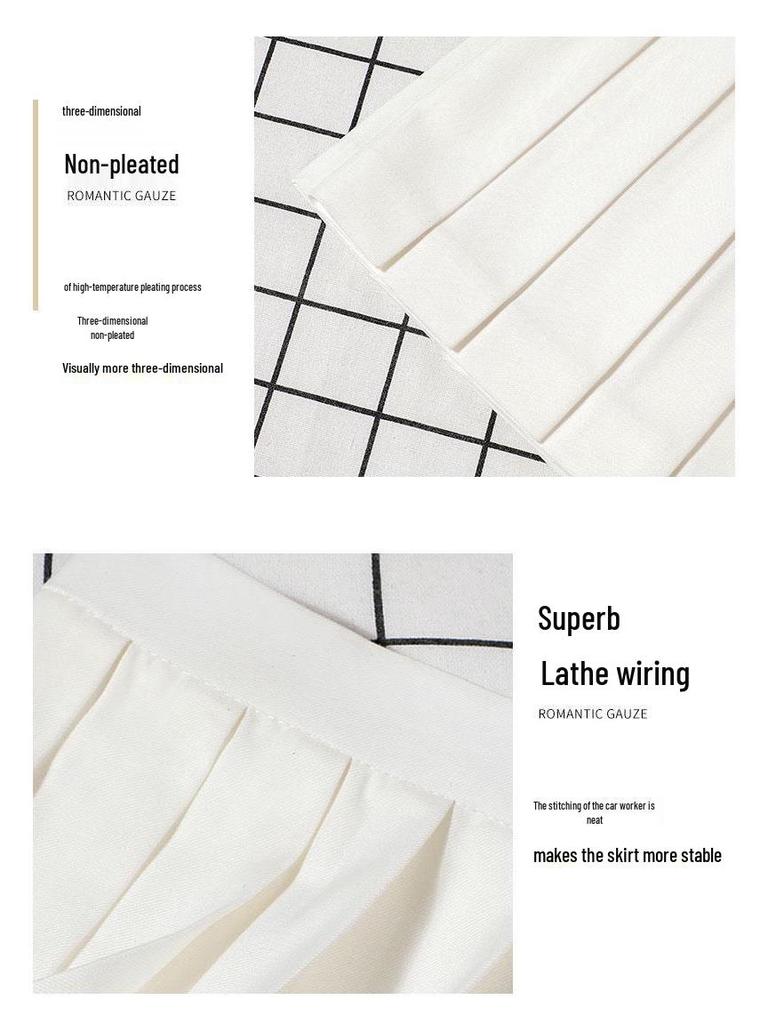 Original Japanese School Style A-Line Pleated Midi Skirt for Women