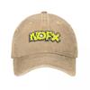 Cappello Unisex NOFX Punk Band Logo Denim Vintage Usurato Hip Hop Musica Berretto da Baseball Regolabile