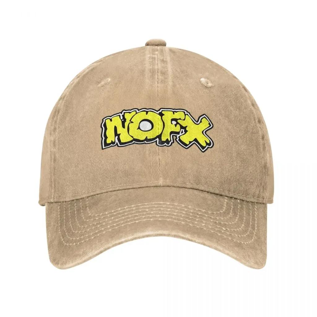 Cappello Unisex NOFX Punk Band Logo Denim Vintage Usurato Hip Hop Musica Berretto da Baseball Regolabile