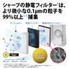 Sharp Air Purifier Equipped with Plasmacluster 7000 14 Tatami Living Room Bedroom Pollen Speed Circulation Airflow FU-R50-W