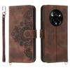 For Realme 14 Pro+ 5G Case Flower Pattern PU Leather Wallet Phone Cover with Strap