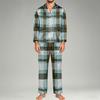 Men's Long Sleeve Button-Down Pajama Set, 2-Piece Sleepwear Loungewear with Pants for Home and Bedtime