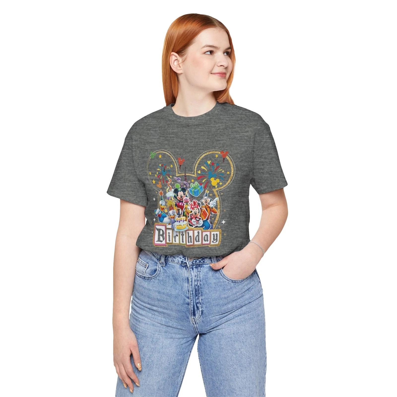 Disney Birthday Unisex Jersey Tee, Mickey Mouse Shirt, Celebration [...] S