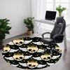 1pc Angelic Skulls Carpet, Round Non Slip Durable Large Size Office Carpet, Suitable for Office