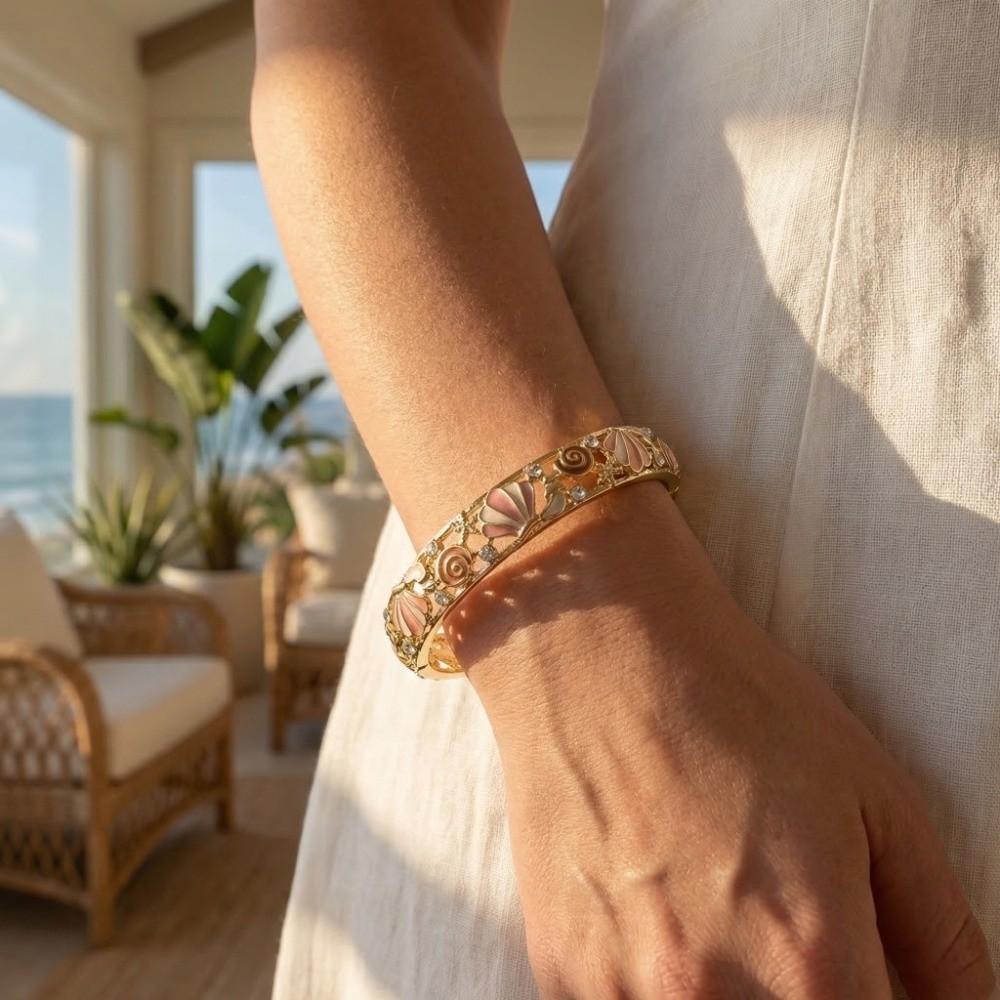 Rhinestone Vintage Cloisonne Bangle Hollow Women's Hand Bracelet  Jewelry Gifts