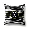 Polyester Pillowcase Zebra Pattern Printing Home Decoration Pillowcase 26 English Letter Cushion Cover Black and White