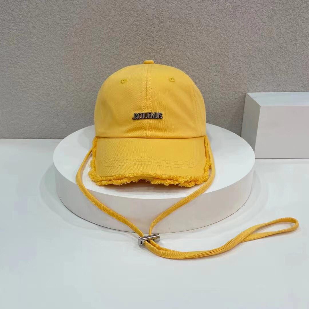 

JACQUEMUS Кепка-качка з необробленим краєм: Літня бейсболка для захисту від сонця для чоловіків та жінок Adjustable жовтий
