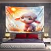 "Sad Lamb Under Bright Sunlight" Pattern Wall Hanging Tapestry Decorative Tapestry Home Decor for Bedroom and Living Room
