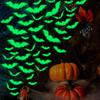 16 PCS Luminous Bats Halloween Wall Decals Decoration, Glow In The Dark Wall Decals, PVC 3D Decorative Scary Bats Wall Decal