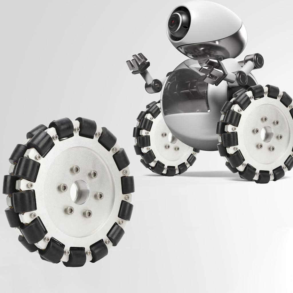 152mm   Wheel, Rubber Aluminum Alloy 360 Degree Rotation Double Row Wheel with 28 Rubber Rollers for 3  Triangular Mobile Robot and 14085 Mobile R