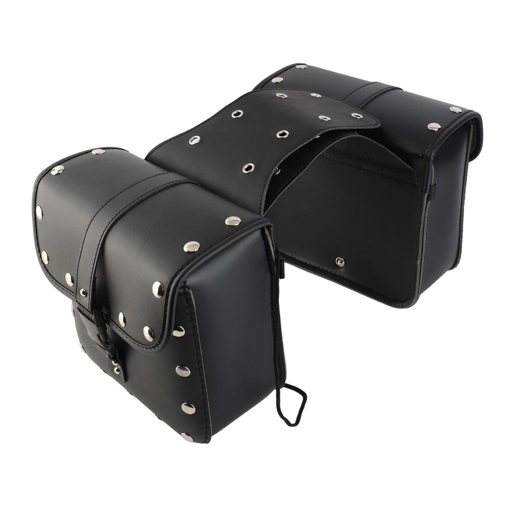 1 Pair Motorcycle Saddlebags Stylish PU Leather Side Bags Universal Luggage Storage Organizer Saddlebag Tool Bag