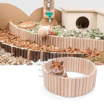 Natural Wood Hamster Parrot Ladder Toy Hamster Climbing Ladder Bridge for Gerbils Pet Bridge Toy Bur-free Bite Resistant