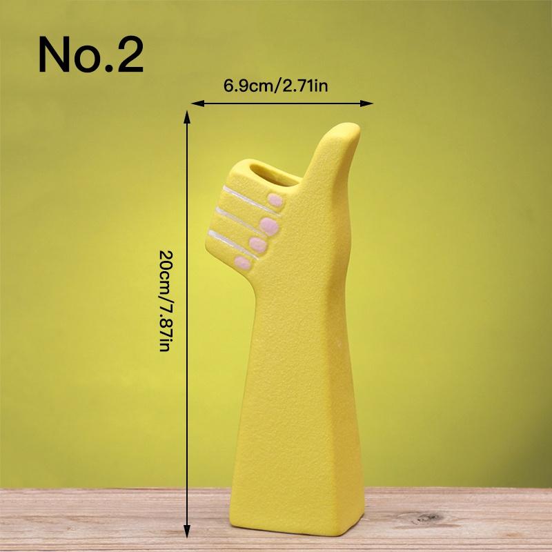 Creative Hand Shape Vase Ceramic Hydroponic Vase Flower Arrangement Home Decor Desktop Art Ornament Garden Supplies