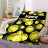 Softball Pattern With Name Throw Blanket Customize Text Comfortable Texture Throw For Sofa Couch Office Bed Picnics Four Seasons Multipurpose Modern