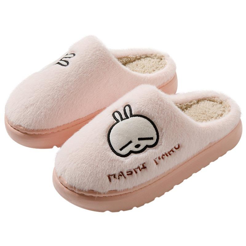 Thick-bottomed Cotton Slippers Women's Winter Plush Home New Warm Winter Indoor Cixi Cotton Drag Men