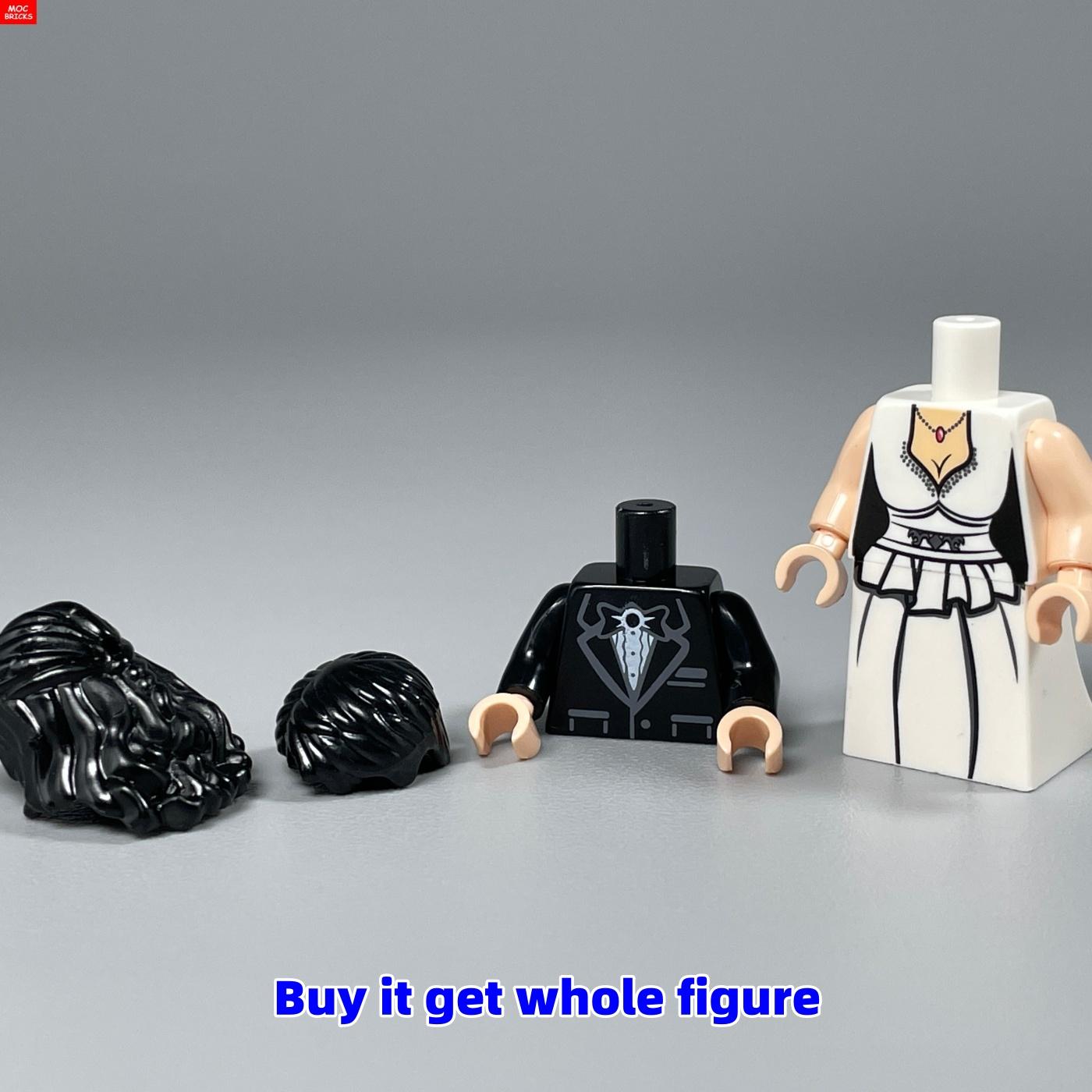 MOC Кубики Невеста Жених Маленький Мальчик Девочка Женщина Мужчина Фигурка Модель Строительные Блоки Собранные Игрушки Аксессуары Куклы Для Детей