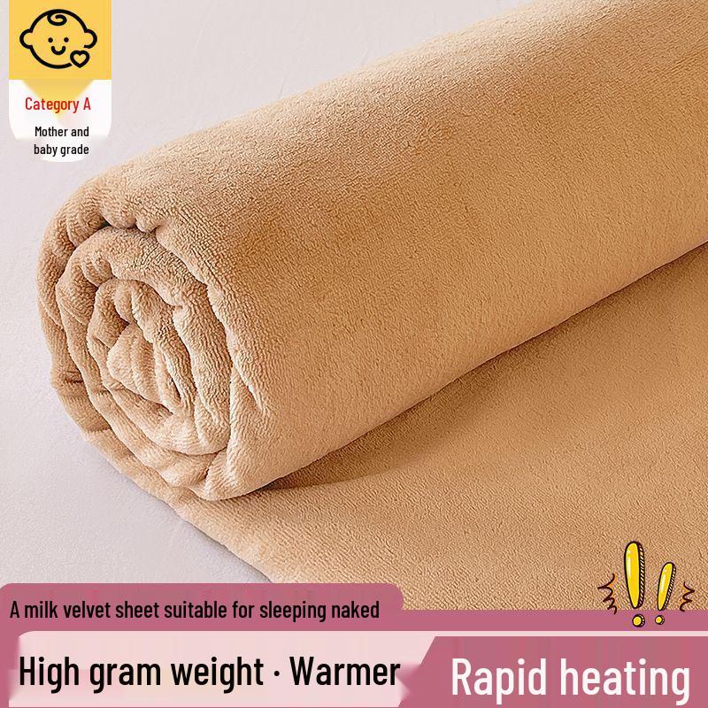 Luxurious Velvet Bed Sheet – Thick, Solid Color, for 1.5m/1.8m Beds, Ideal for Autumn/Winter