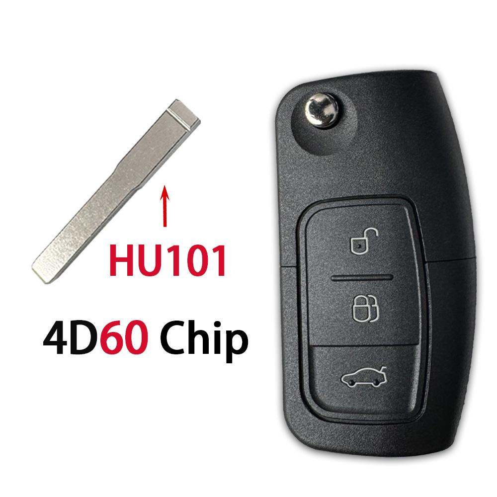 Flip Remote Car Key 433MHz 4D63/4D60 Chip For Ford Fusion Focus Mondeo Fiesta Galaxy F021 HU101 Blade