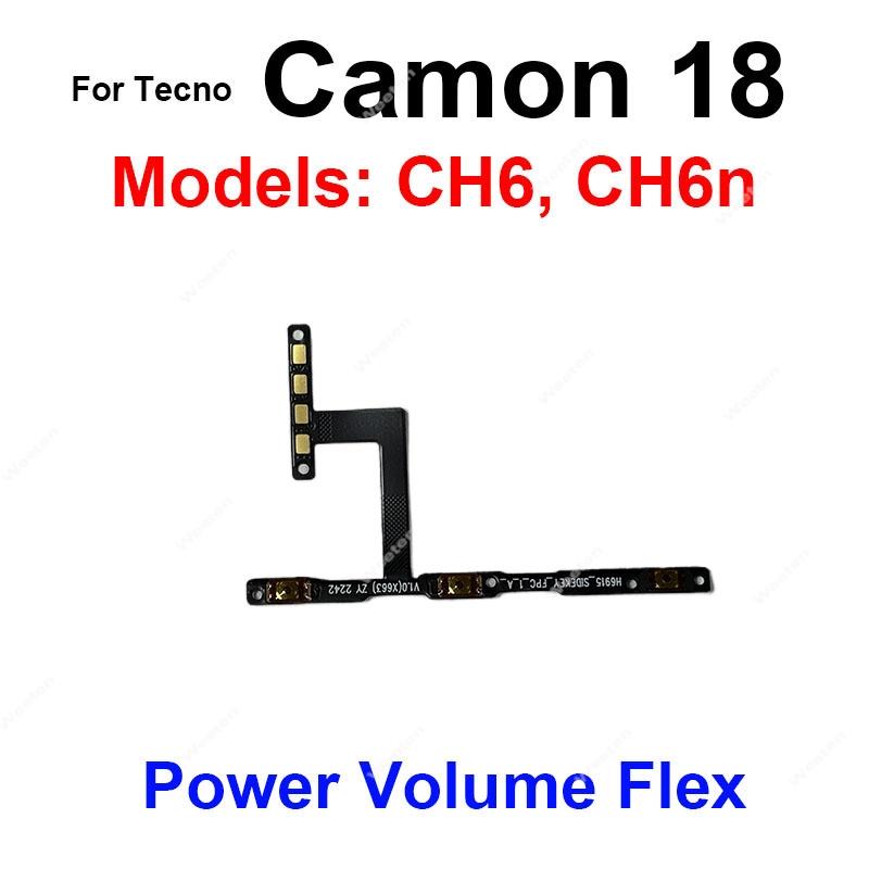 Audio Power Volume Flex Cable For Tecno Camon 17 17P 18 18P 19 20 30 Pro Premier Neo Power Volume Flex Cable Flex Ribbon Repair