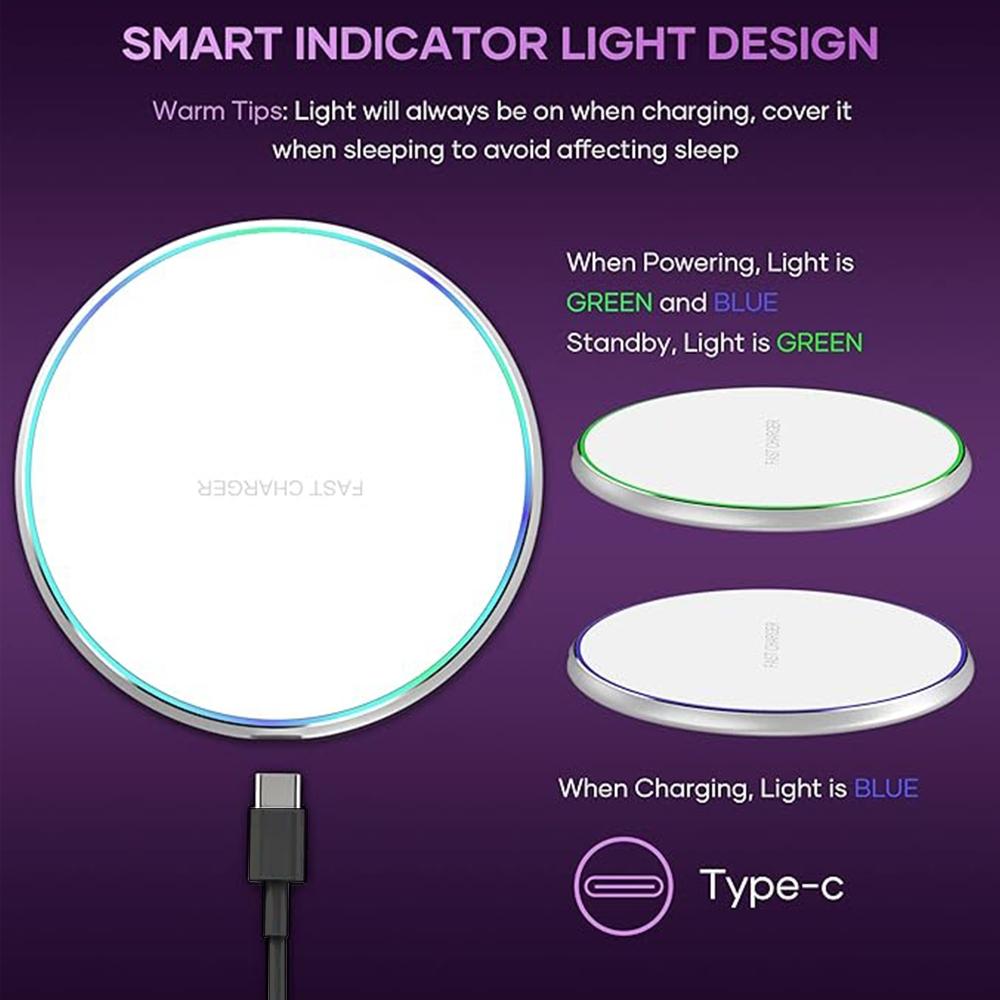 60W Wireless Charger Pad Stand for iPhone 15 14 13 12 11X8 Samsung Xiaomi Phone Chargers Induction Fast Charging Dock Station