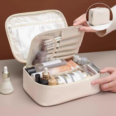 Partitioned High-Capacity Travel Makeup Bag, 1-Piece