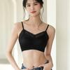 Silk Nude Satin Tube Top Type Anti-light Beautiful Back with Lace Inner Without Steel Ring Bra